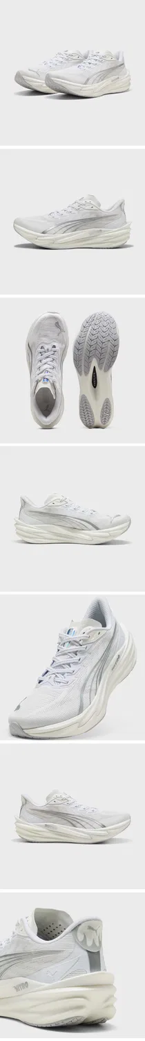 Мужские беговые кроссовки Deviate Nitro 4 бело-серые от Puma — фото 2