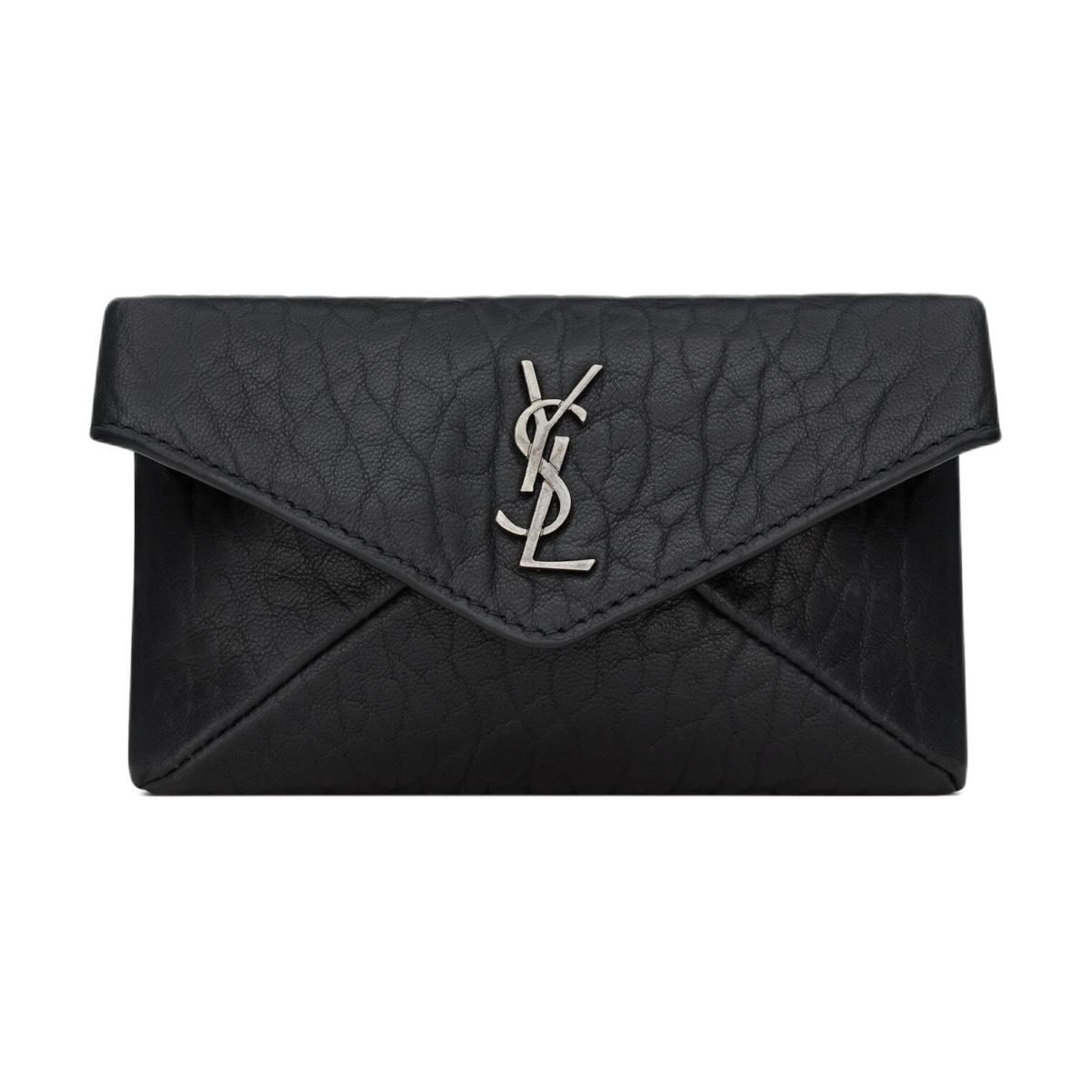 

SAINT LAURENT Кожаный картхолдер унисекс черный