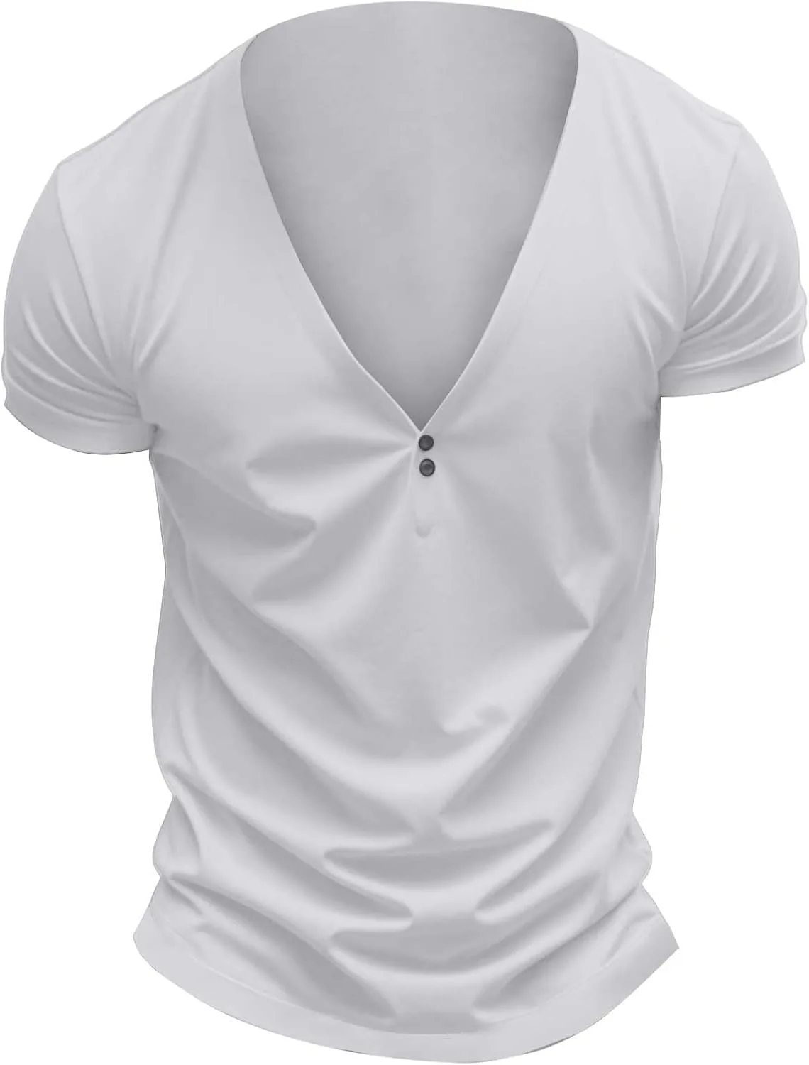 

Мужская футболка хенли с коротким рукавом и глубоким V-вырезом