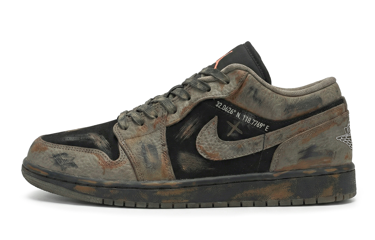 Air 1 811 Manufacturing, Jinling Ancient Sites, износостойкие низкие винтажные баскетбольные кроссовки Unisex Jordan, черный желтый зеленый — фото 3