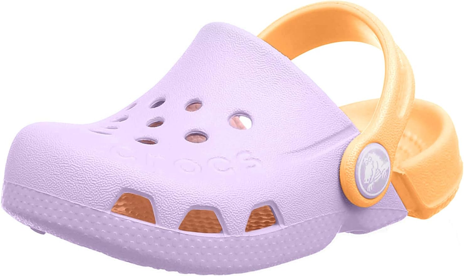 

Детские сабо Crocs с улыбающимся лицом для мальчиков и девочек, Lavender/Cantaloupe