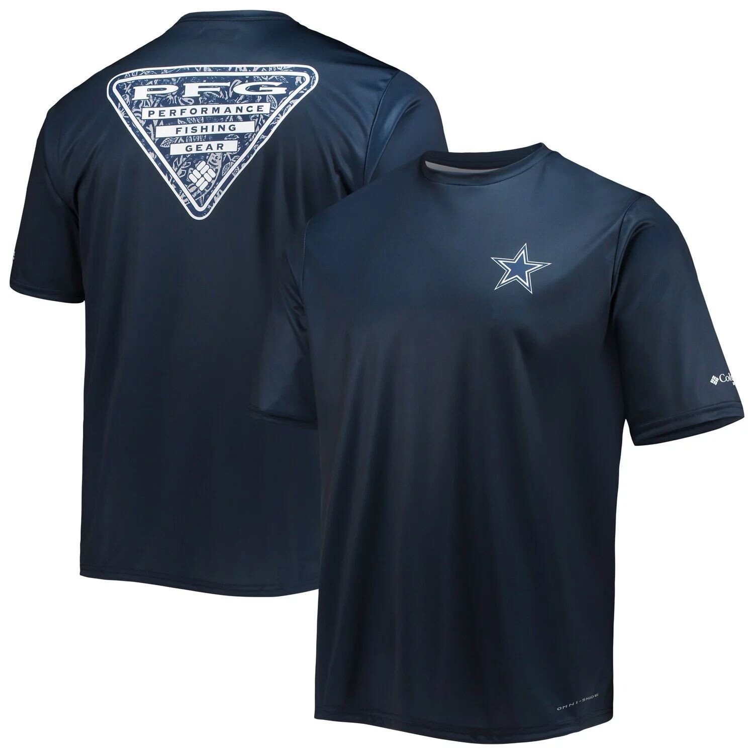 

Мужская футболка Columbia Navy Dallas Cowboys Terminal Tackle Omni-Shade