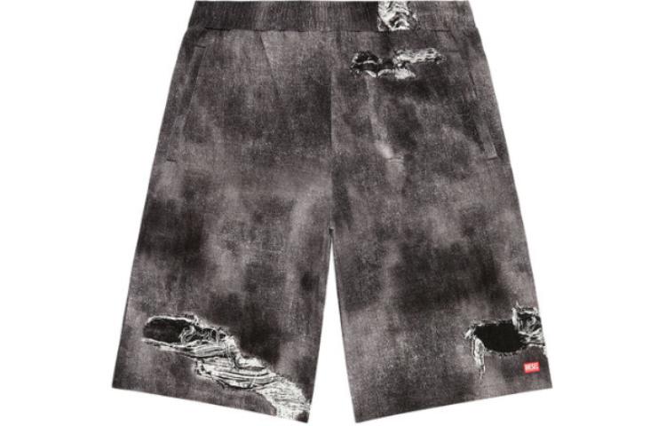 P-Ston-Short Укороченные шорты с потертостями DIESEL, черный — фото 2