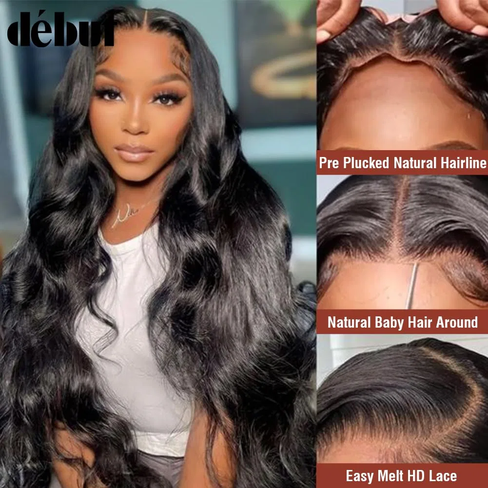 Парик из натуральных волос Body Wave Lace Front Wig, 40 см Début, Natural Black — фото 3