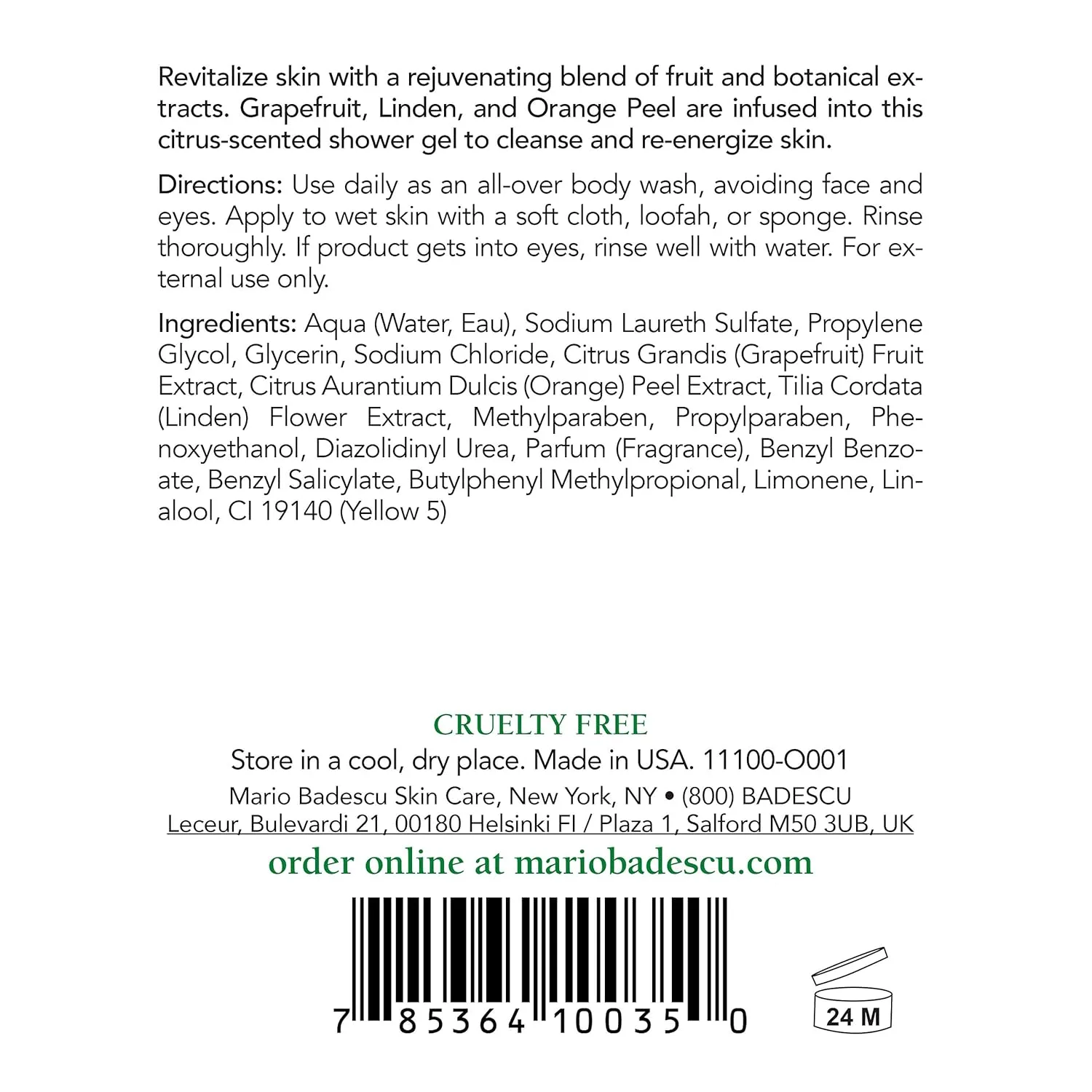 Гель для душа Mario Badescu Citrus Body Cleanser - легкое мыло-гель для душа с экстрактами грейпфрута и апельсиновой цедры - освежающий и увлажняющий гель для тела для мужчин и женщин. 473 мл (1 шт.) — фото 2