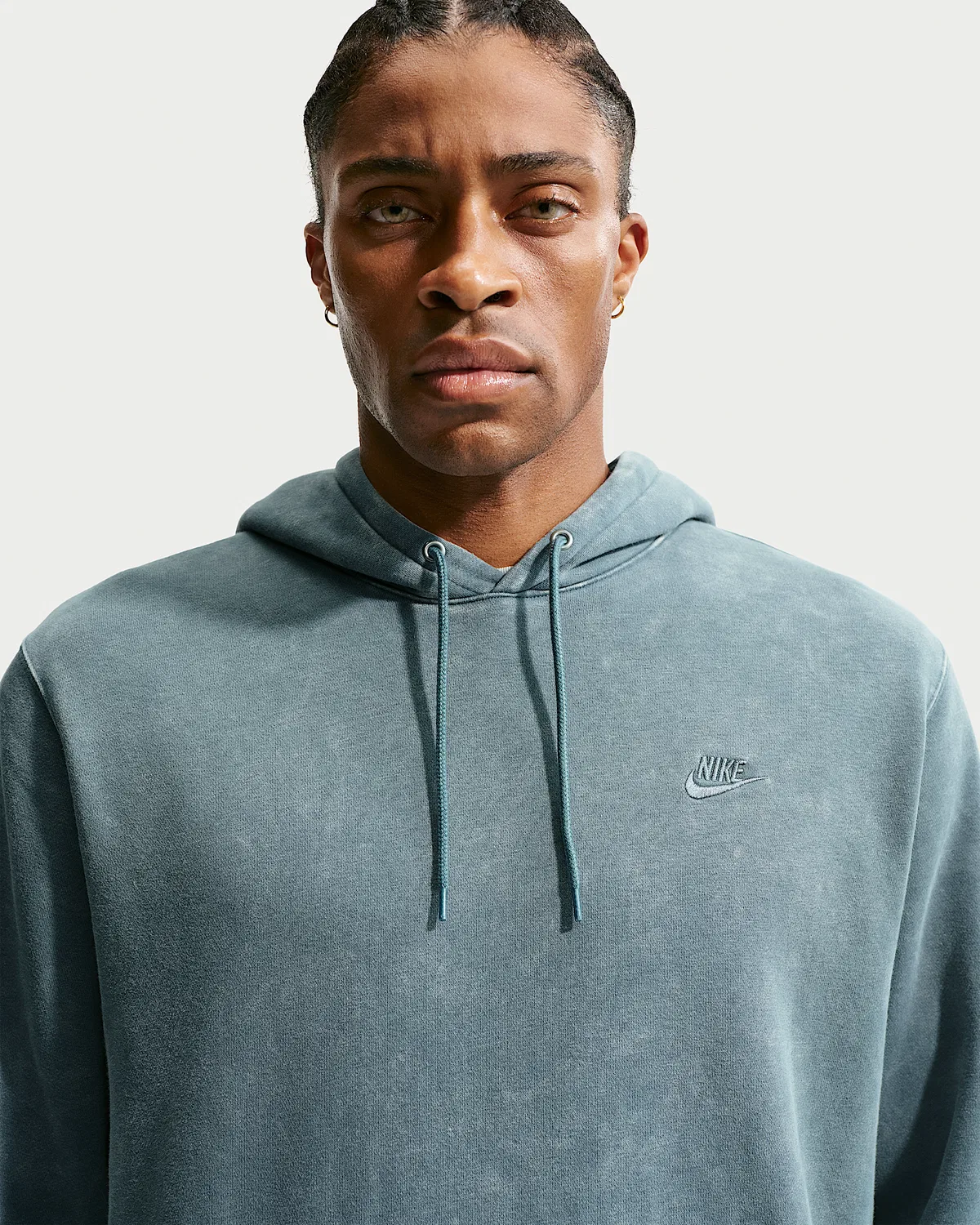 Мужская флисовая худи Nike Sportswear Club с эффектом состаривания, Mineral Slate/Mineral Slate — фото 3
