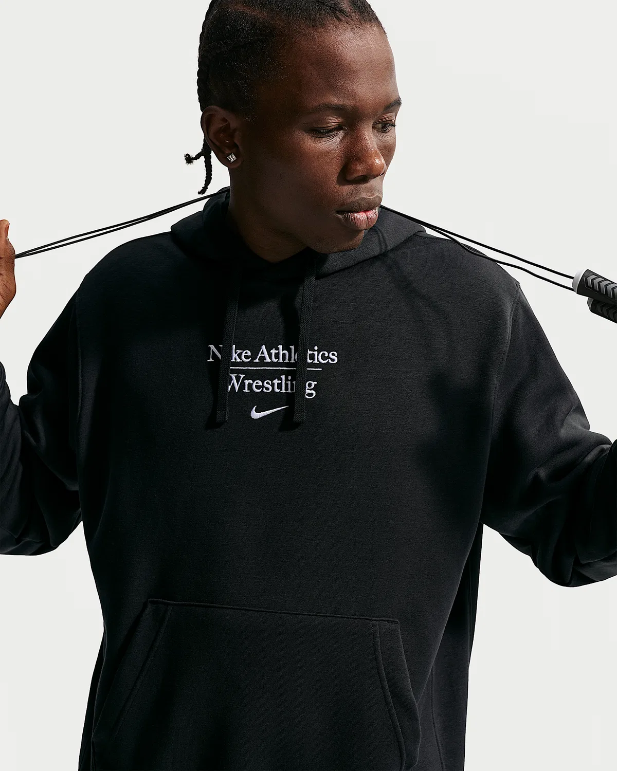 Мужская толстовка с капюшоном Nike для борьбы, Black — фото 3
