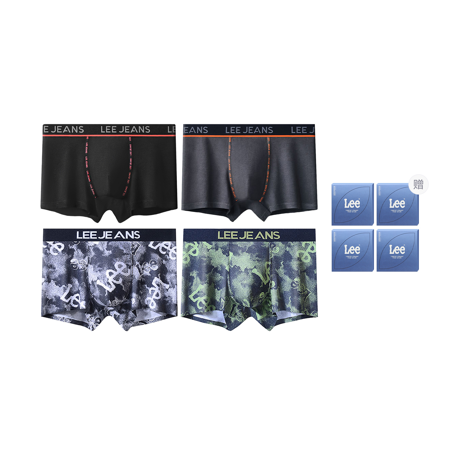 

Боксеры мужские Brilliant Underpants 4 шт Lee, темно-серый