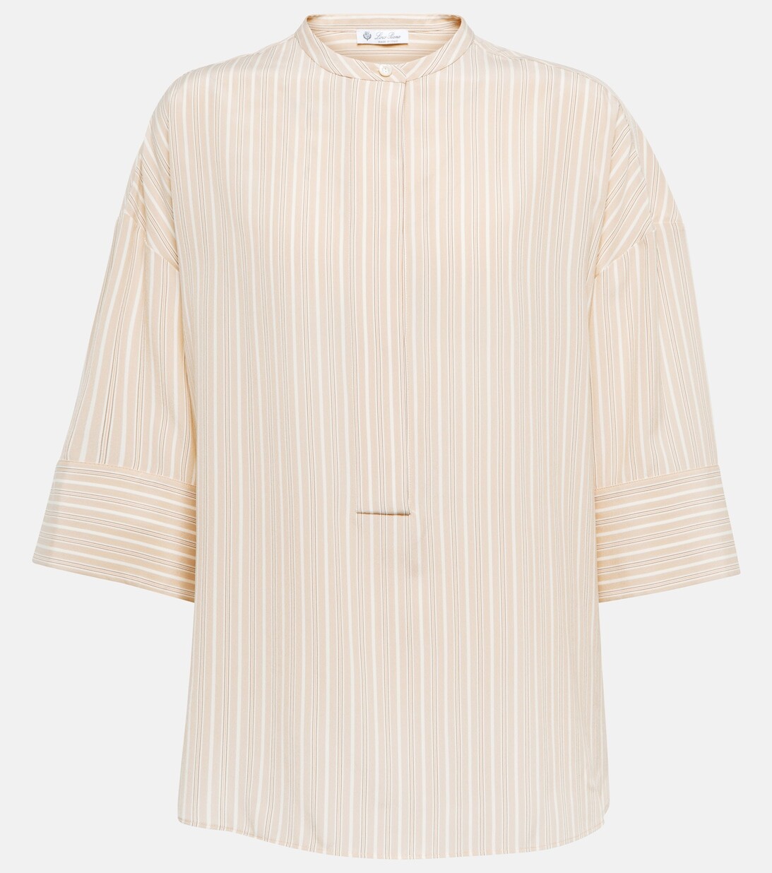 

Полосатая рубашка Lindsie из шелкового крепа LORO PIANA, разноцветный