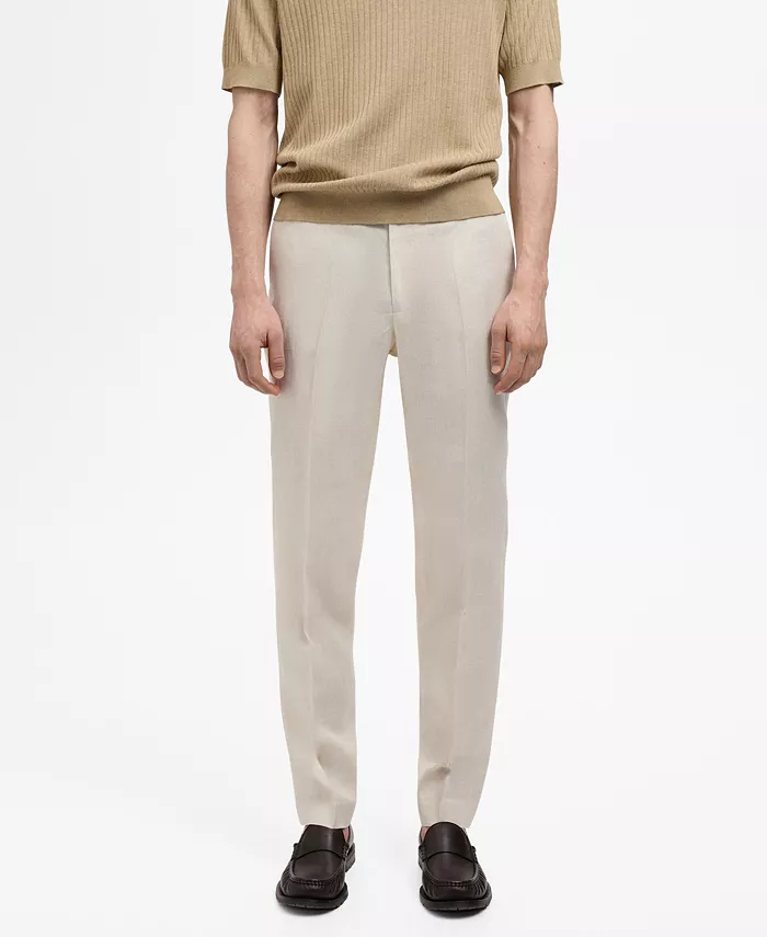 

Мужские брюки Super Slim-Fit Tailored MANGO, коричневый/бежевый