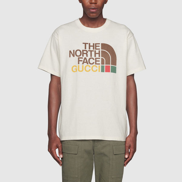 Футболка x the north face oversize t-shirt 'ivory' Gucci, бежевый — фото 4