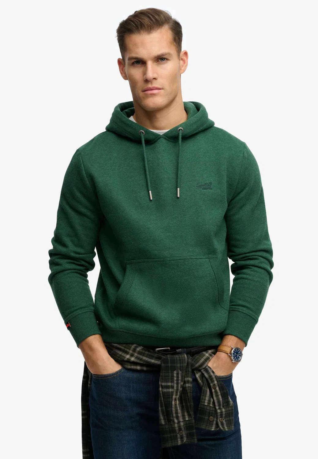 Толстовка Superdry Essential темно-зеленого цвета — фото 2