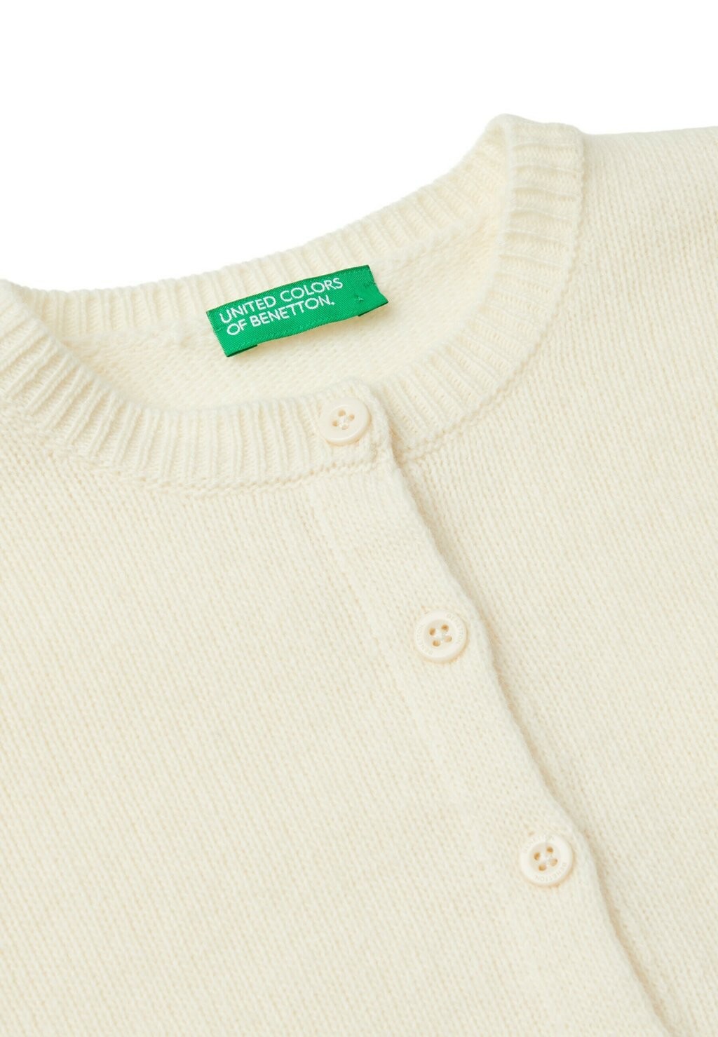 

Кардиган DETAILING AND SWAROVSKY LOGO United Colors of Benetton, белый