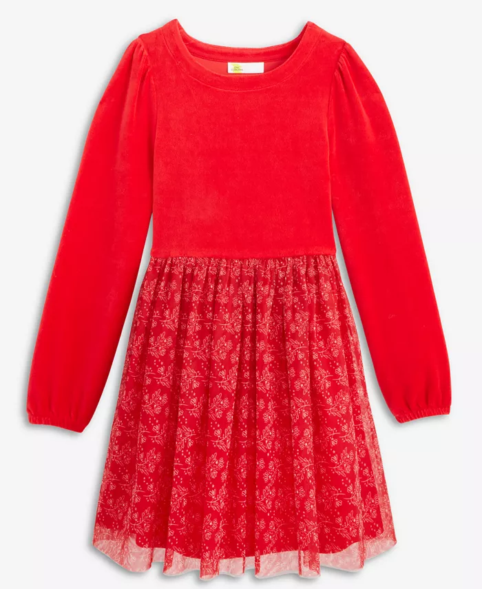 

Детское платье из шифона с принтом, размеры 5-20 Epic Threads, красный