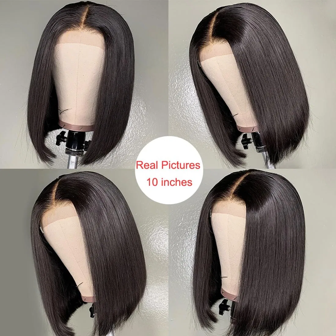 Короткий парик-боб из натуральных волос 13x4 Lace Frontal Duaujuiu, Wig Human Hair Bob — фото 2