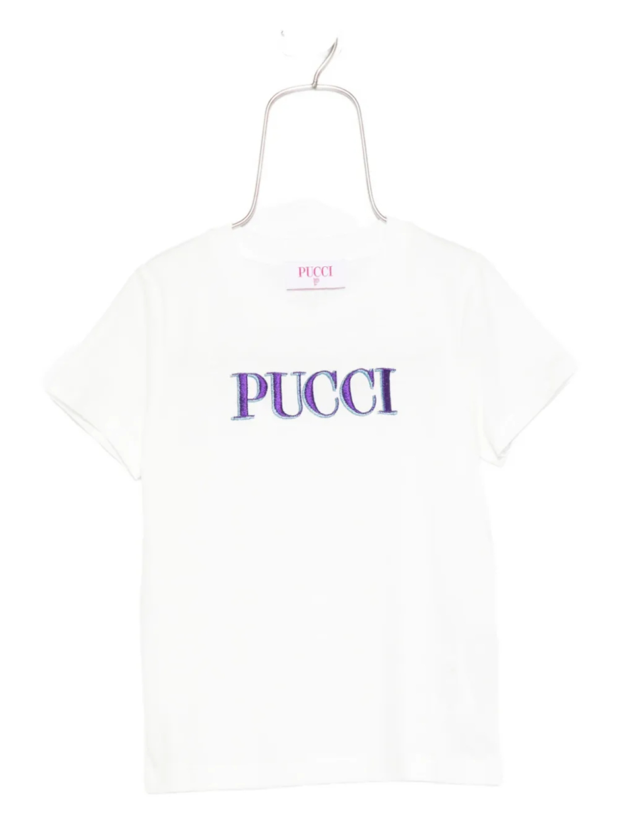 

Футболка с вышитым логотипом PUCCI Junior, белый