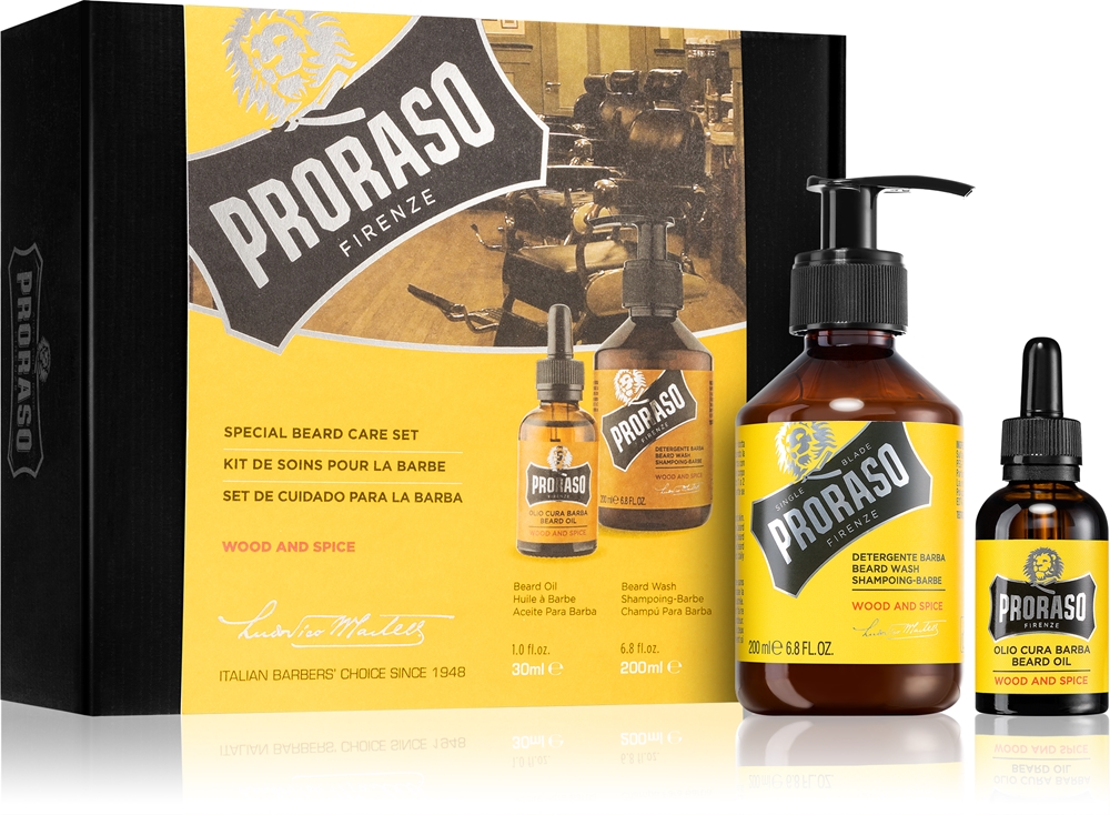 

Набор для бороды, оригинальный подарочный набор для мужской бороды из дерева и специй Proraso