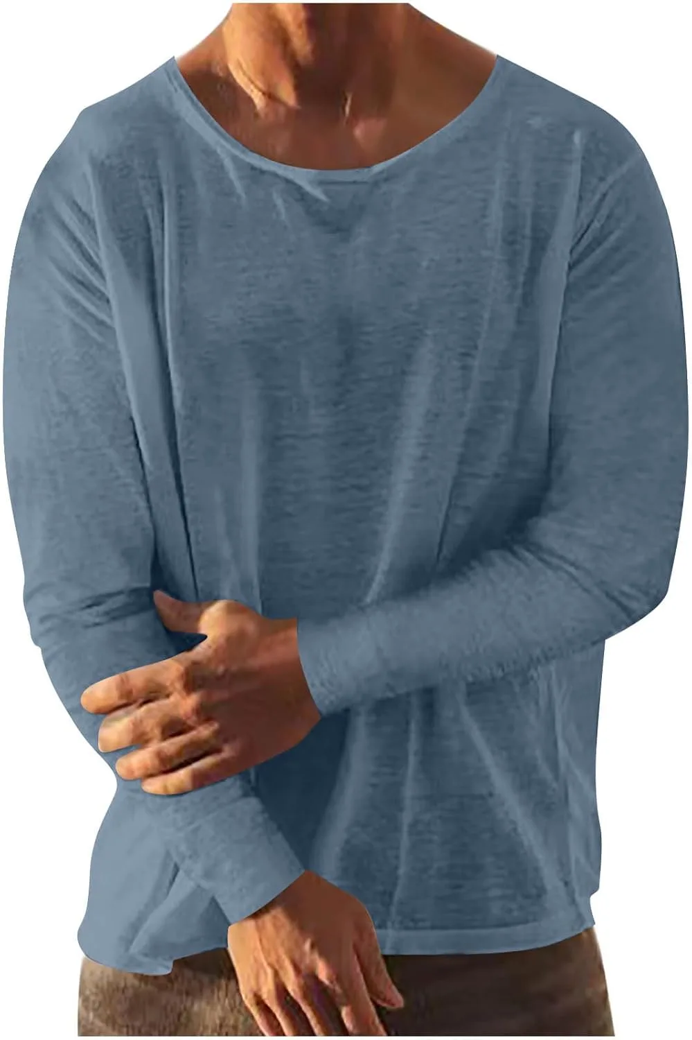 

Футболка с длинным рукавом мужская Crewneck Loose Fit Washed Distressed