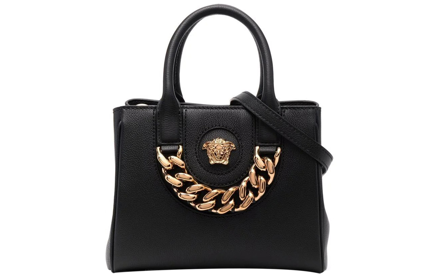 

Сумка-шоппер из телячьей кожи Женская черная VERSACE