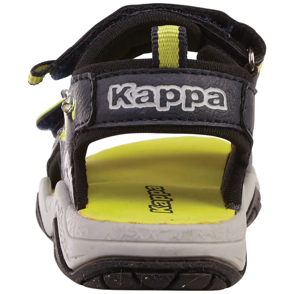 Сандалии Kappa с мигающими светодиодными элементами, цвет Navy-Lime — фото 4