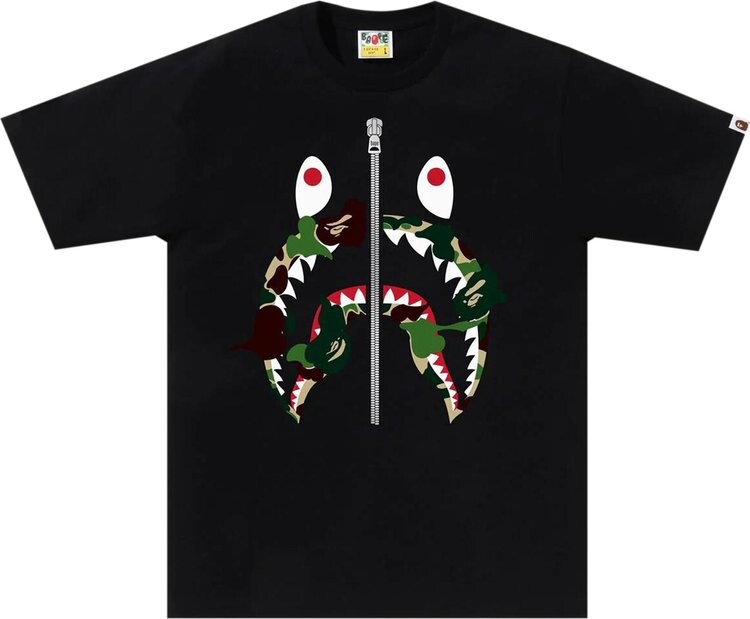 

Футболка BAPE ABC Camo Rebuild Shark 'Black/Green', черный