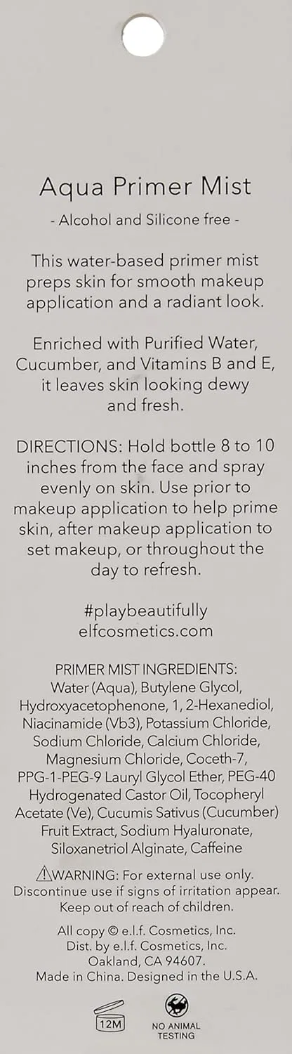 Спрей-праймер для макияжа «Aqua Beauty Primer Mist» от e.l.f. E.L.F. — фото 3