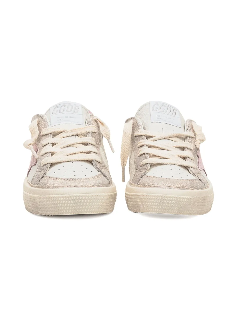 Кожаные кроссовки May с отделкой в виде звезды Golden Goose Kids, белый — фото 4