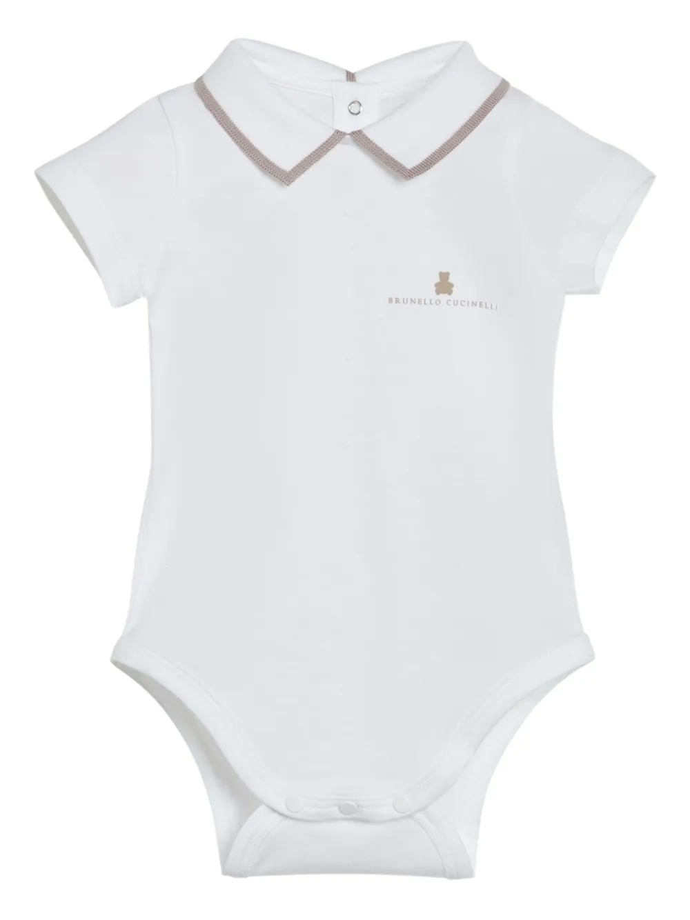 Комплект из двух частей боди Baby Bernie Brunello Cucinelli Kids, белый — фото 4