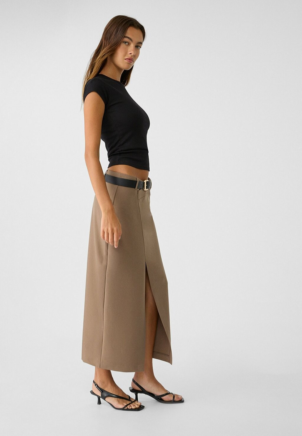 

Юбка макси CROSSOVER MIDI Stradivarius, цвет Mottled Light Brown