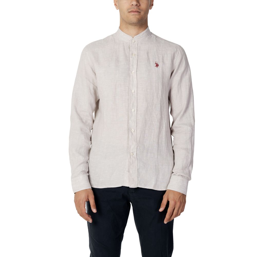 

Бежевая льняная рубашка U.S. Polo Assn.