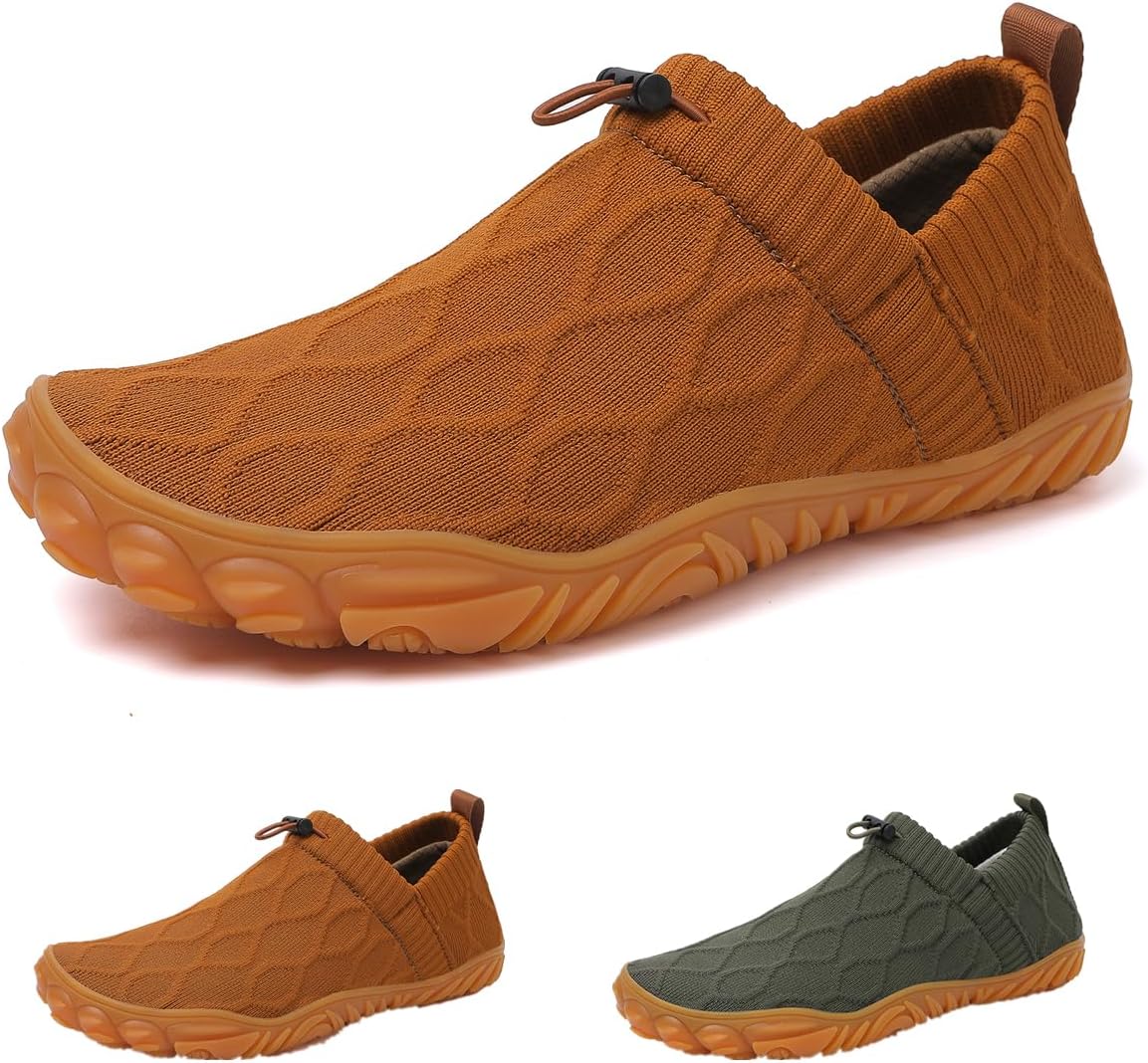 

Кроссовки для воды, минималистичные прогулочные туфли, быстро сохнущие дышащие сетчатые, подошва из нескользящей резины, широкий носок, для пляжа, бега и походов на открытом воздухе Suxiaur, коричневый