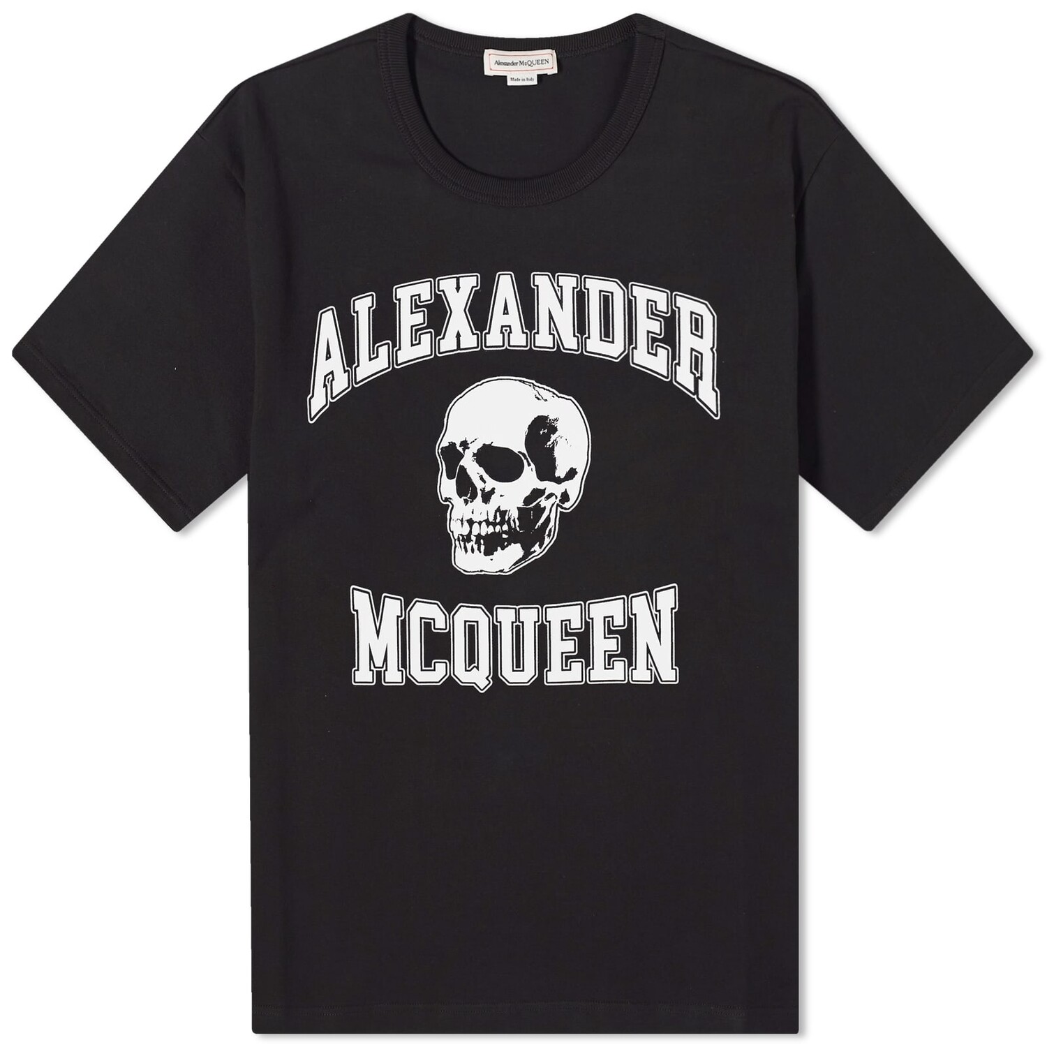 

Футболка Alexander Mcqueen Varsity Skull Logo, цвет Black & White