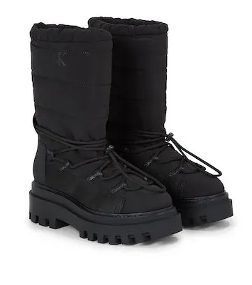 

Зимние ботинки Calvin Klein Jeans "Зимние ботинки FLATFORM SNOW BOOT NYLON WN", на эластичной шнуровке, черный