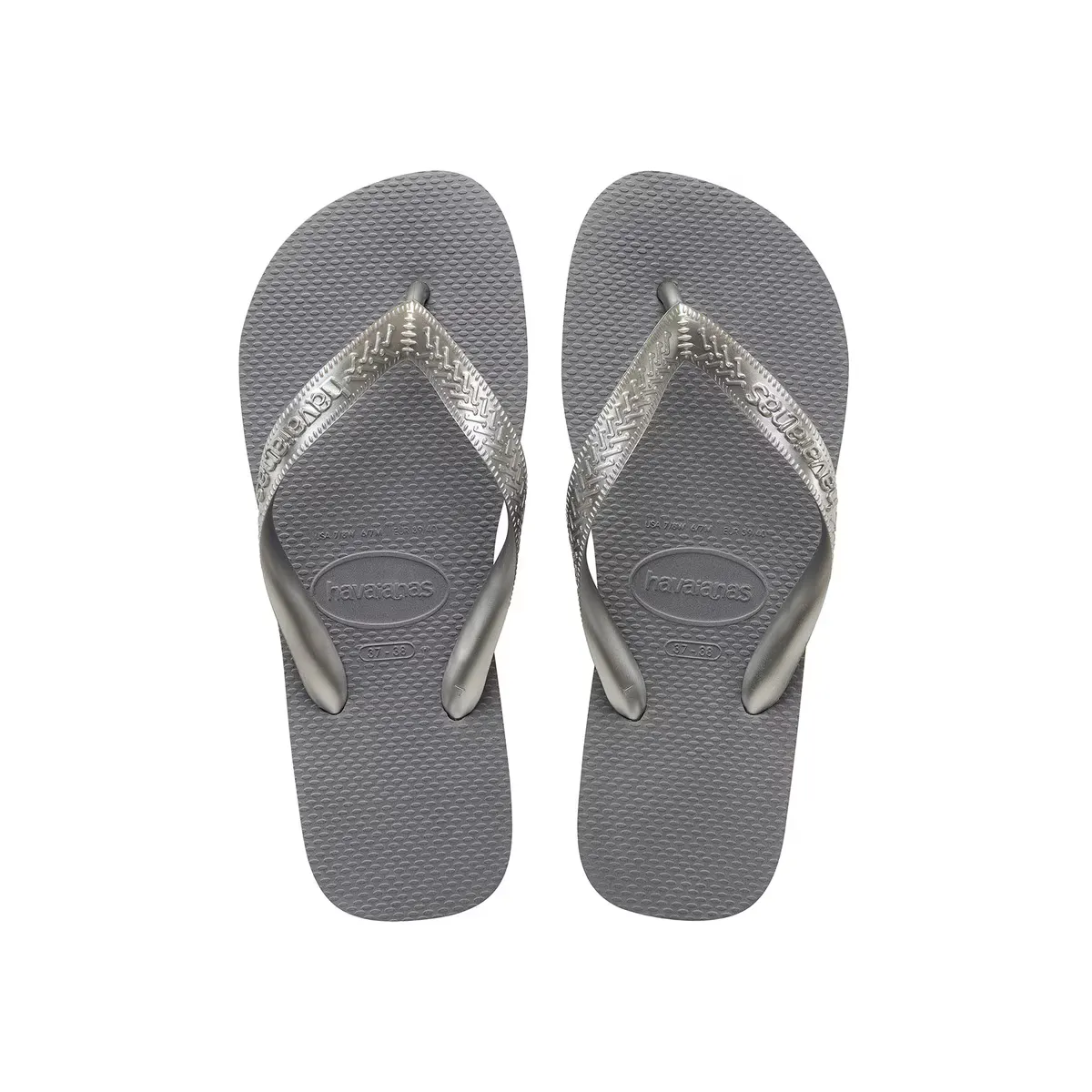 Женские шлепанцы Havaianas Top Straps, серебряный