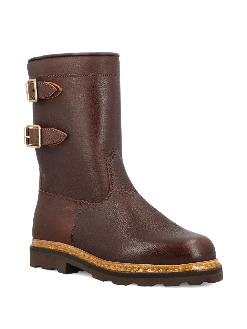 Кожаные сапоги Sanglier с двумя пряжками Paraboot, коричневый — фото 2