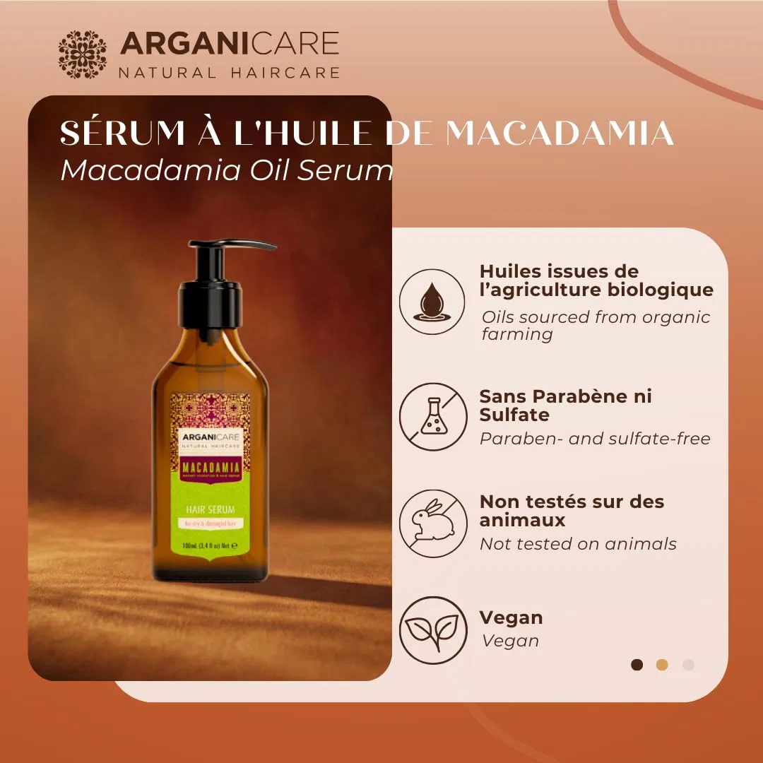 Сыворотка для волос ArganiCARE Macadamia для сухих и поврежденных волос 100 мл Arganicare — фото 2