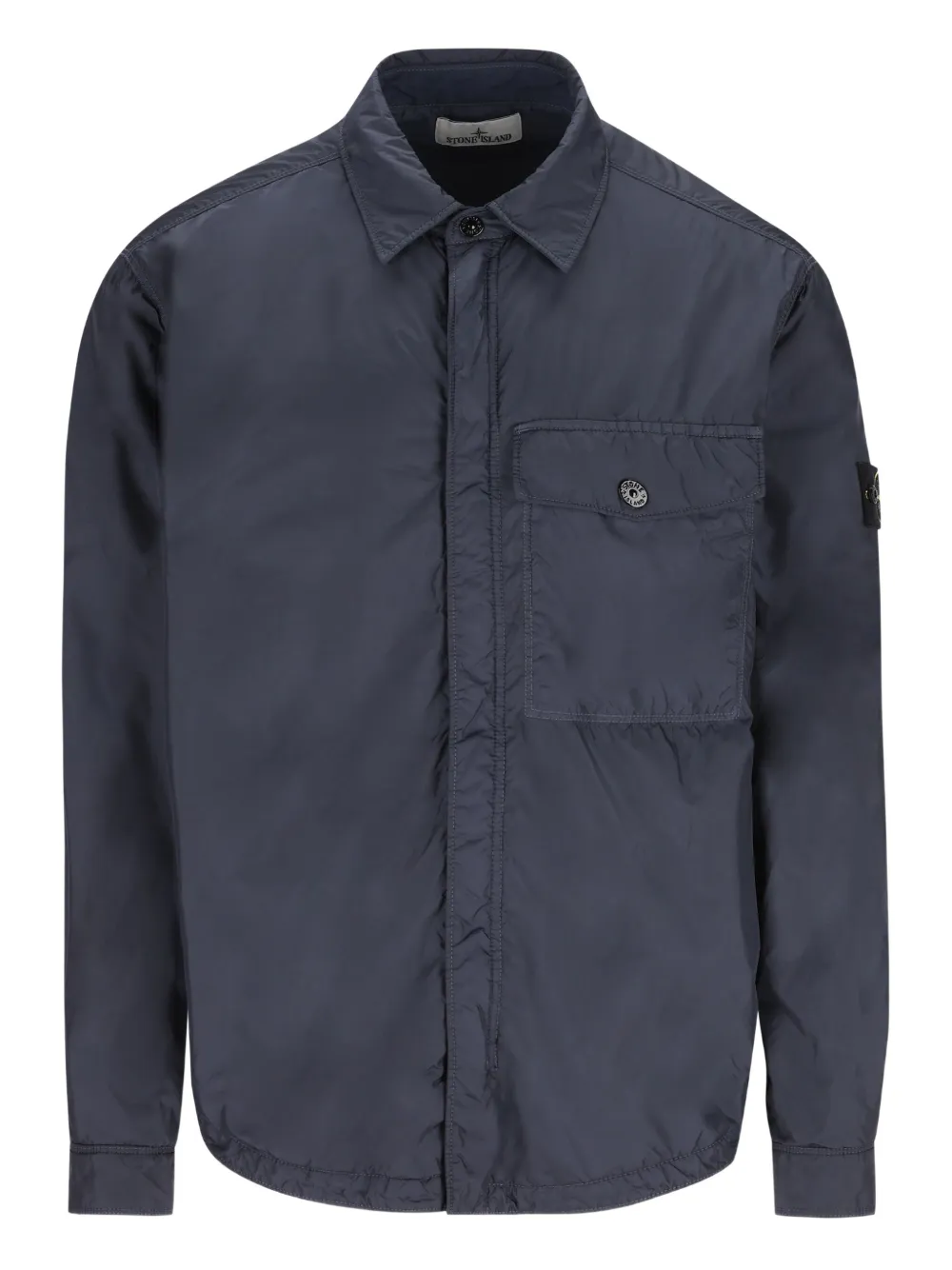 

Рубашка-куртка из жатой ткани Stone Island, синий