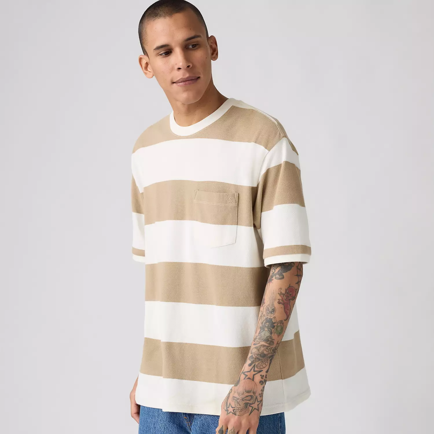 

Футболка пике с коротким рукавом Levi's, цвет Rigby Stripe - White