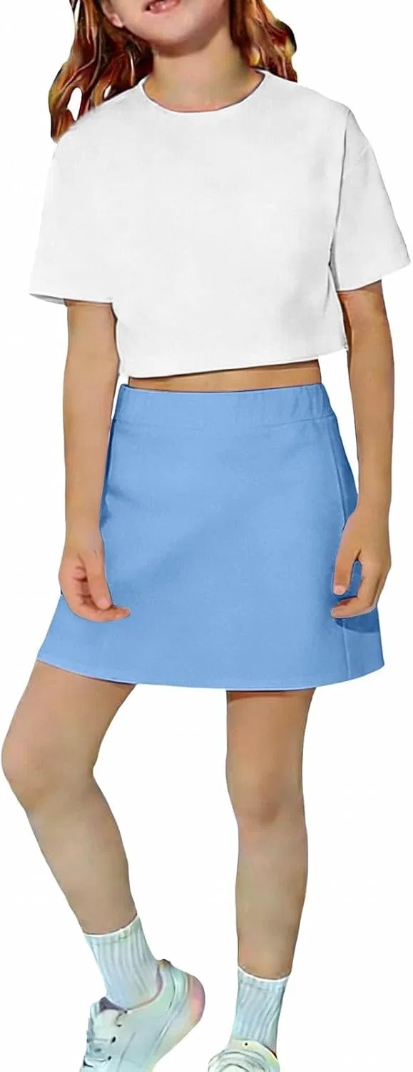 Юбка-шорты для девочек, высокая талия, Athletic Skorts, бренд Generic, цвет 1-blue — фото 4