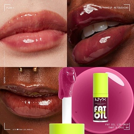 NYX Профессиональный макияж Fat Oil Lip Drip Увлажняющий веганский тонированный блеск для губ That'S Chic Deep Berry — фото 3