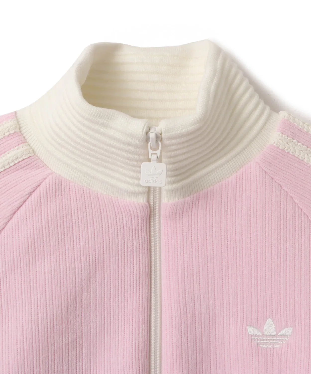 Толстовка adidas Velour Knit Track Top розовая — фото 3