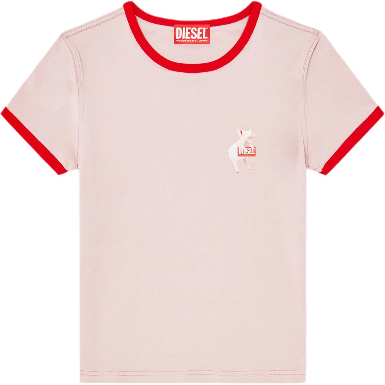 Футболка с принтом логотипа DIESEL, Pink