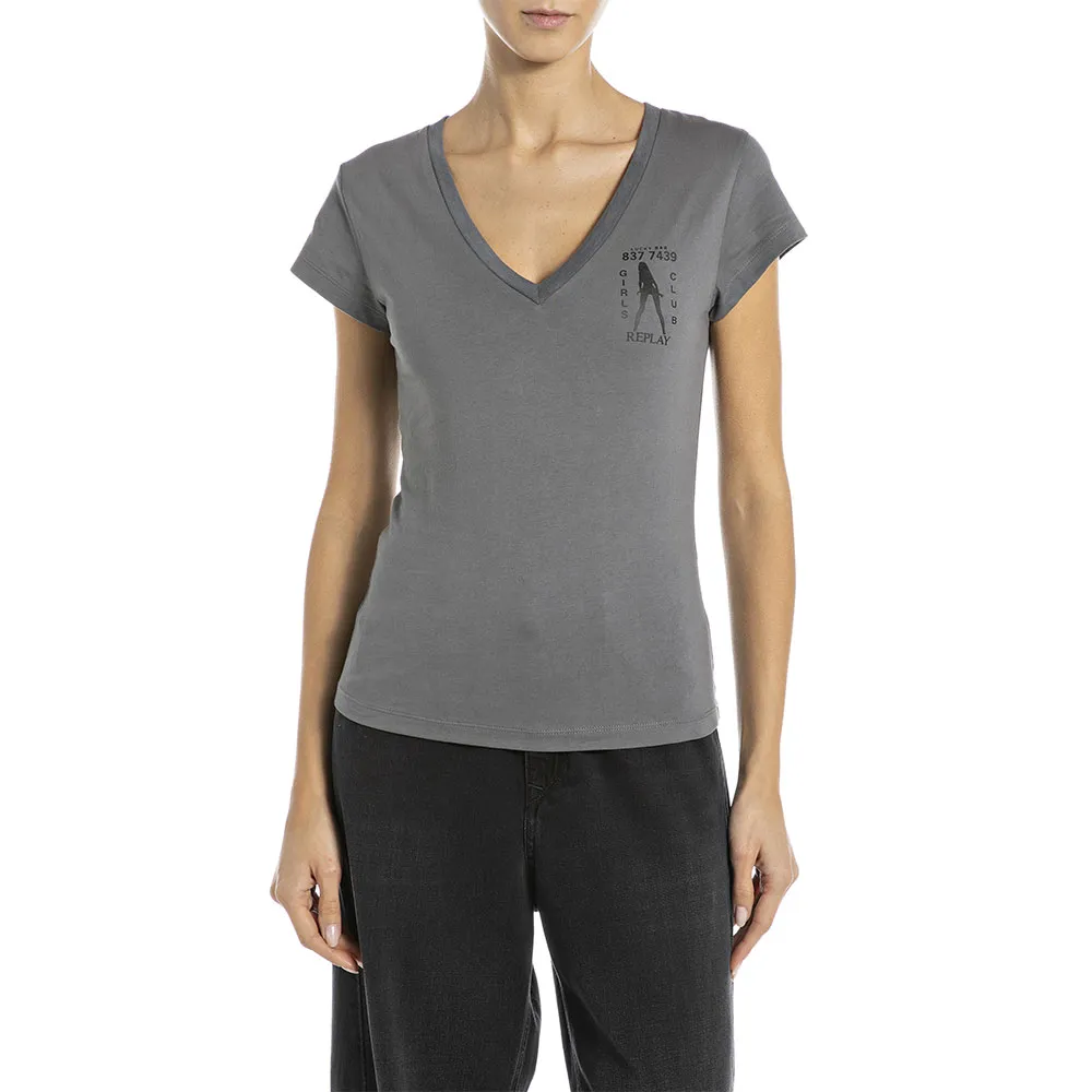 

Футболка Replay W3467.000.22658G short sleeve v neck, серый