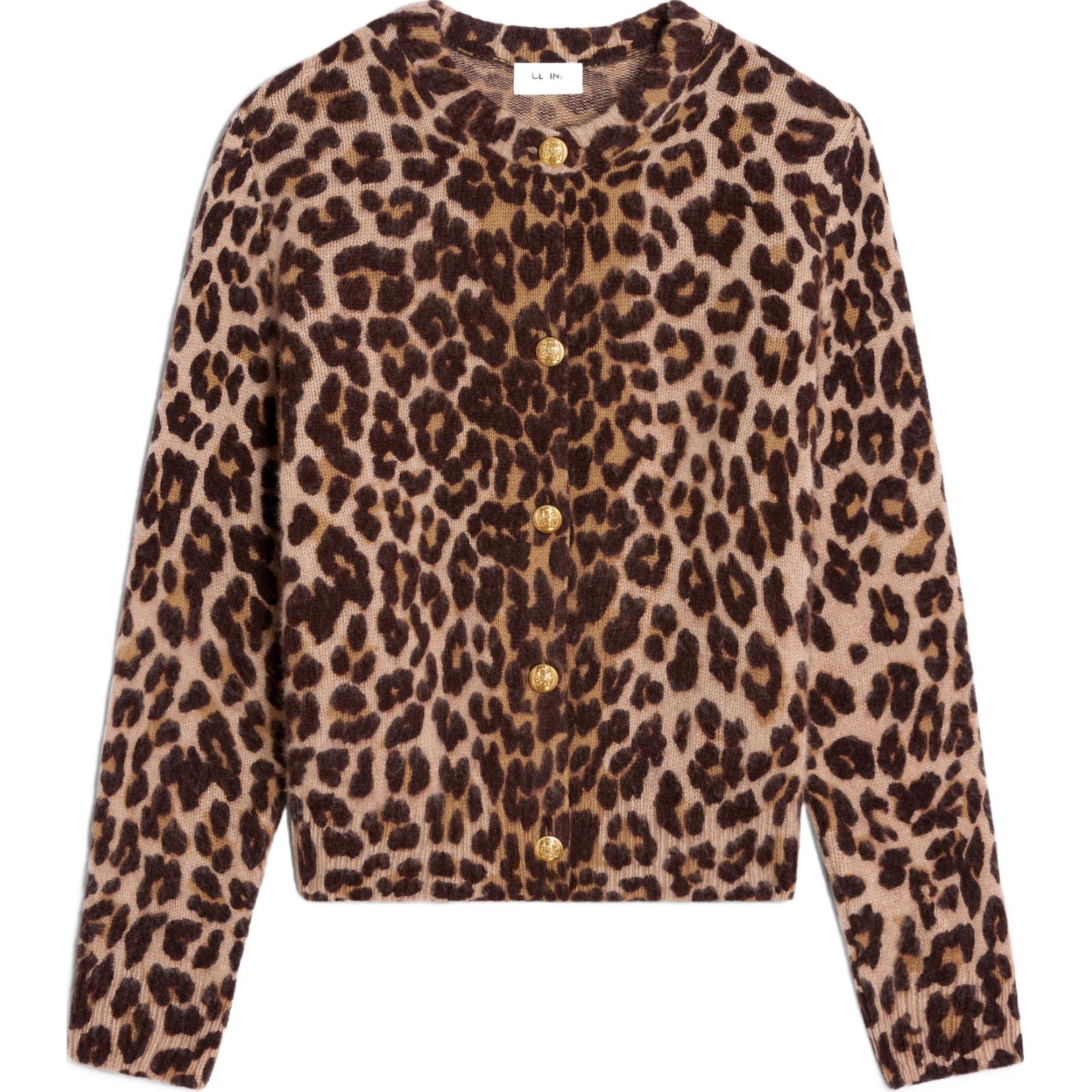 

CELINE Кардиган с длинным рукавом в леопардовом принте