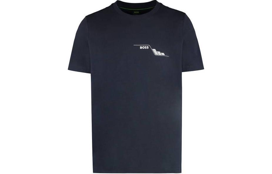 

Футболка из хлопка с принтом Boss Logo HUGO BOSS, черный