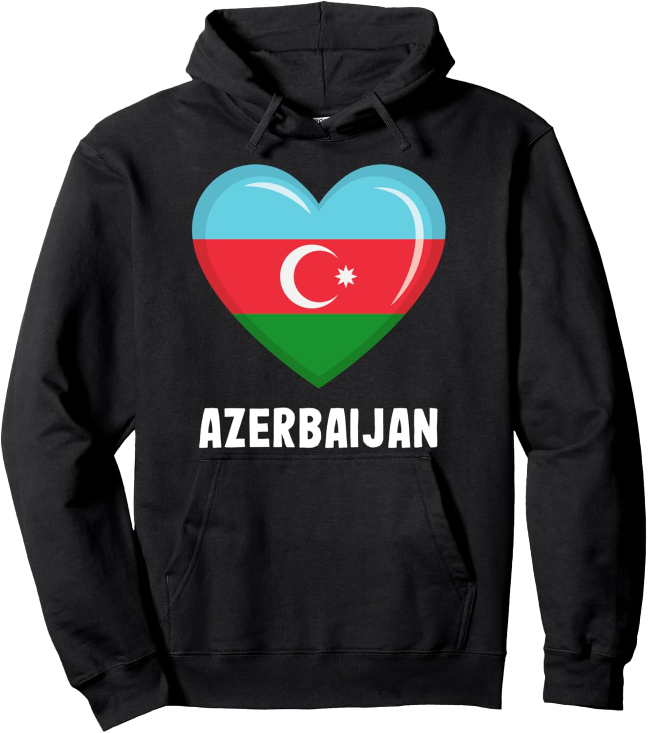 

Толстовка с флагом Азербайджана, Толстовка с изображением флага Азербайджана Azerbaijan Flag Clothing, черный