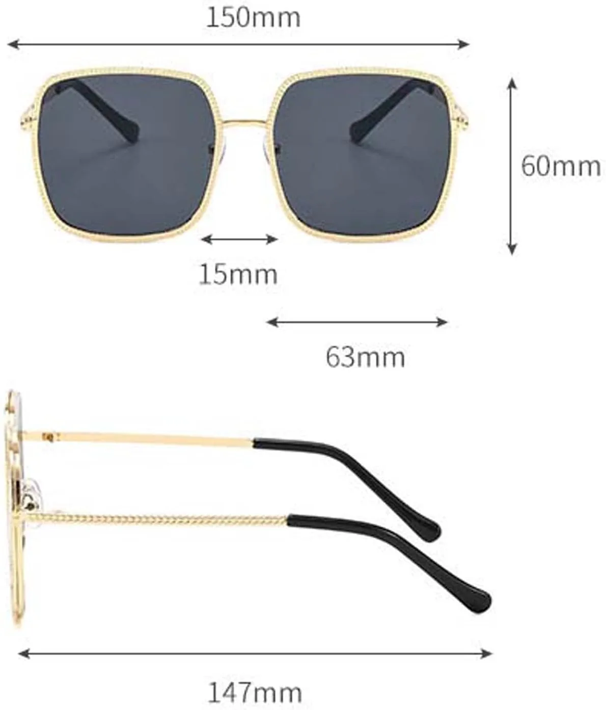 

Солнцезащитные очки XINXIN в квадратной крупной металлической оправе, мужские и женские, для улицы, фотосъемки, отдыха и пляжа (цвет: F, размер: средний), F