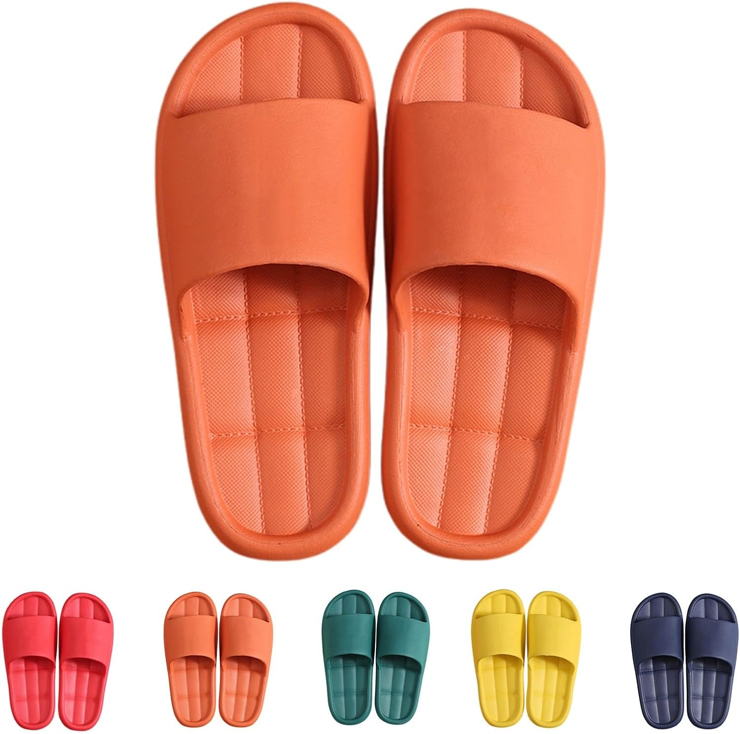 

Мужские противоскользящие тапочки для ванной комнаты, лето 2026, удобные домашние шлепанцы с открытым носком, легкие тапочки для дома Dyiozbga, оранжевый