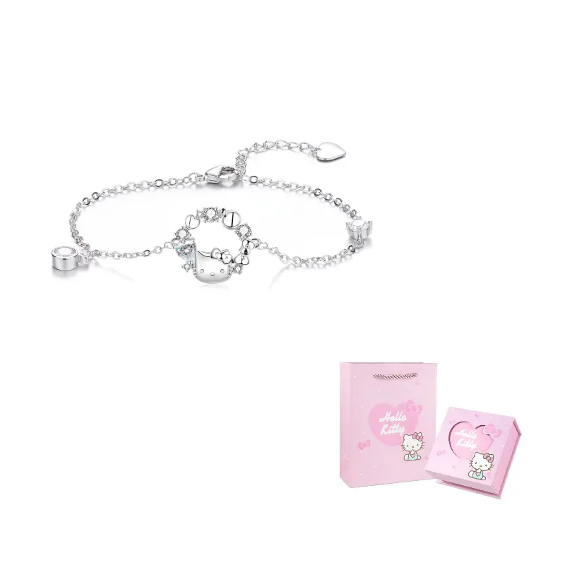 

Браслеты Hello Kitty с цирконами для женщин Sanrio, hello kitty lucky zircon bracelet