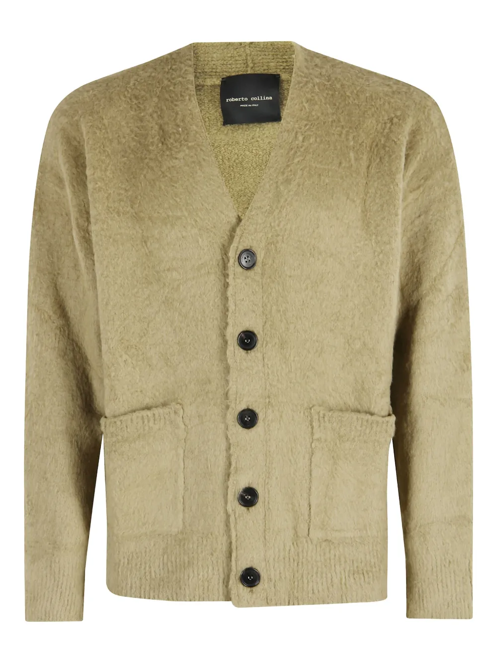 

Кардиган на пуговицах с накладными карманами Roberto Collina, зеленый